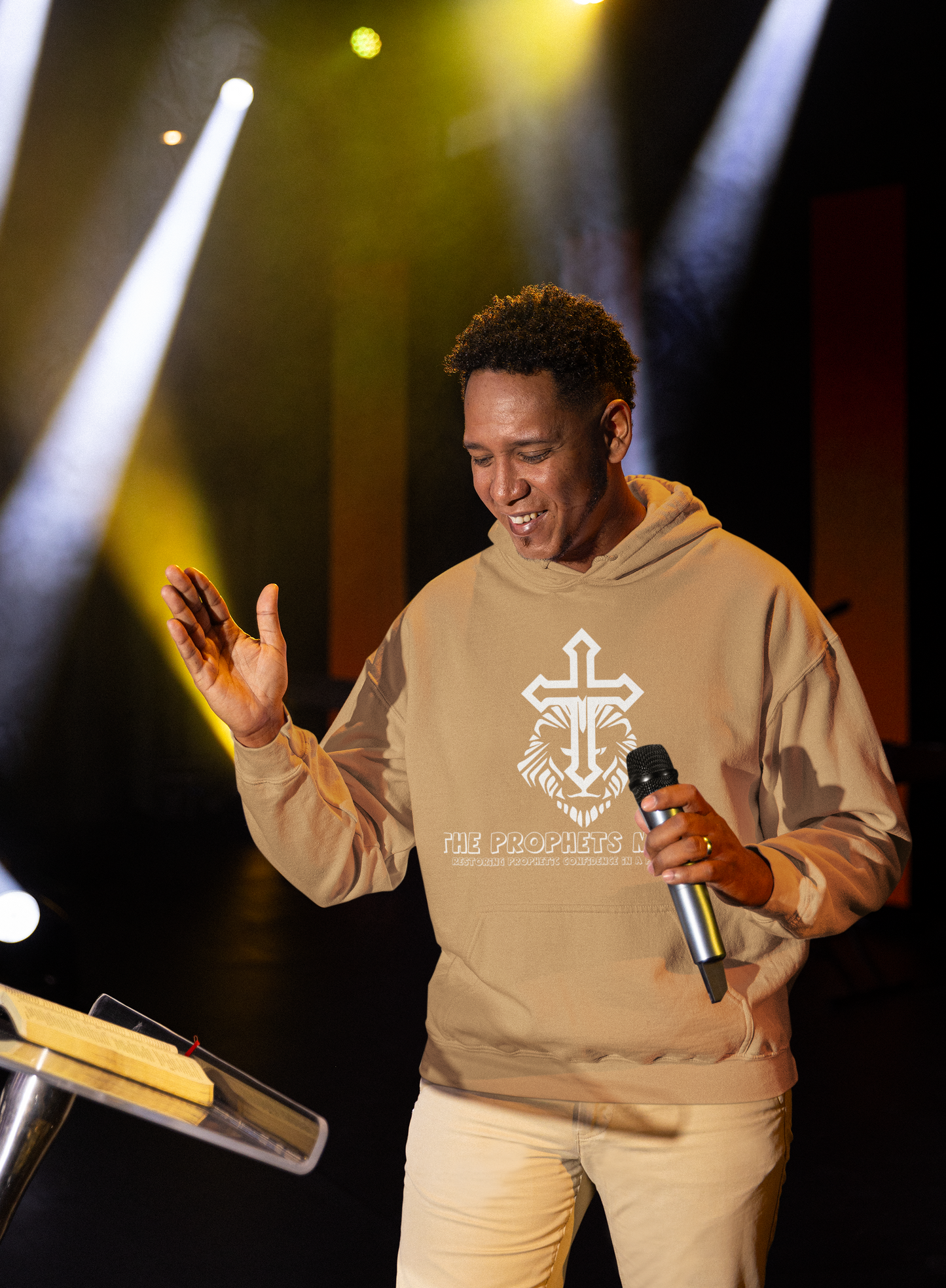 Tan Hooded Pull Over Sweatshirt