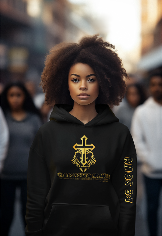 Black Hooded Pullover Sweatshirt